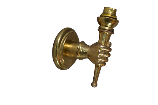 Andre Arbus Bronze wall scone Fist holing torch 1930s